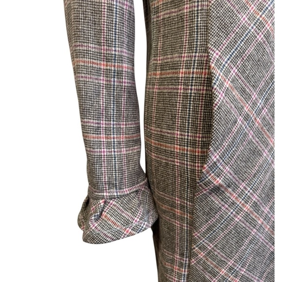 Vintage Italian plaid houndstooth LE FULL ruffled midi pea coat woman’s 4 - Picture 9 of 16